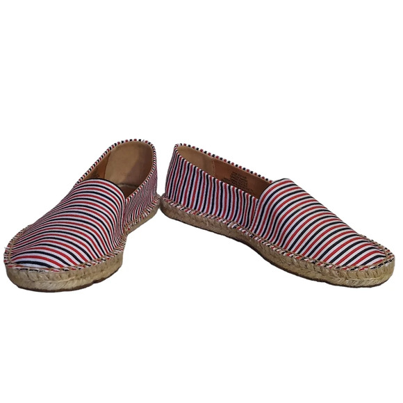 J. Crew Red White Blue Striped Canvas Jute‎ Rope Espadrilles Flats Patriotic - Picture 11 of 16